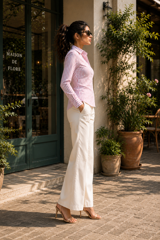 Women’s Tailored Striped Button-Down Shirt