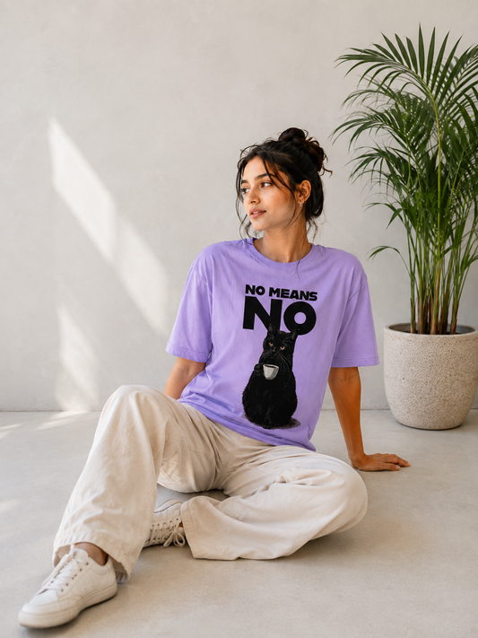 Ofstich No Means No lavender oversized T-shirt detail