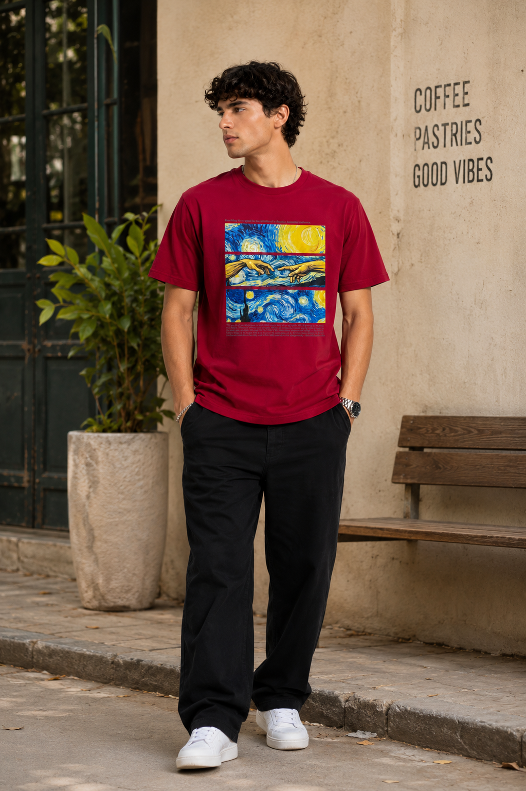 Ofstich oversized cotton T-shirt 180 GSM cotton