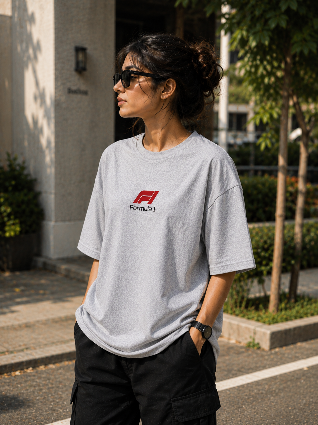 Ofstich women's oversized cotton T-shirt product view