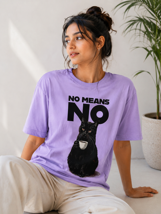 No Means No – Lavender Oversized T-Shirt