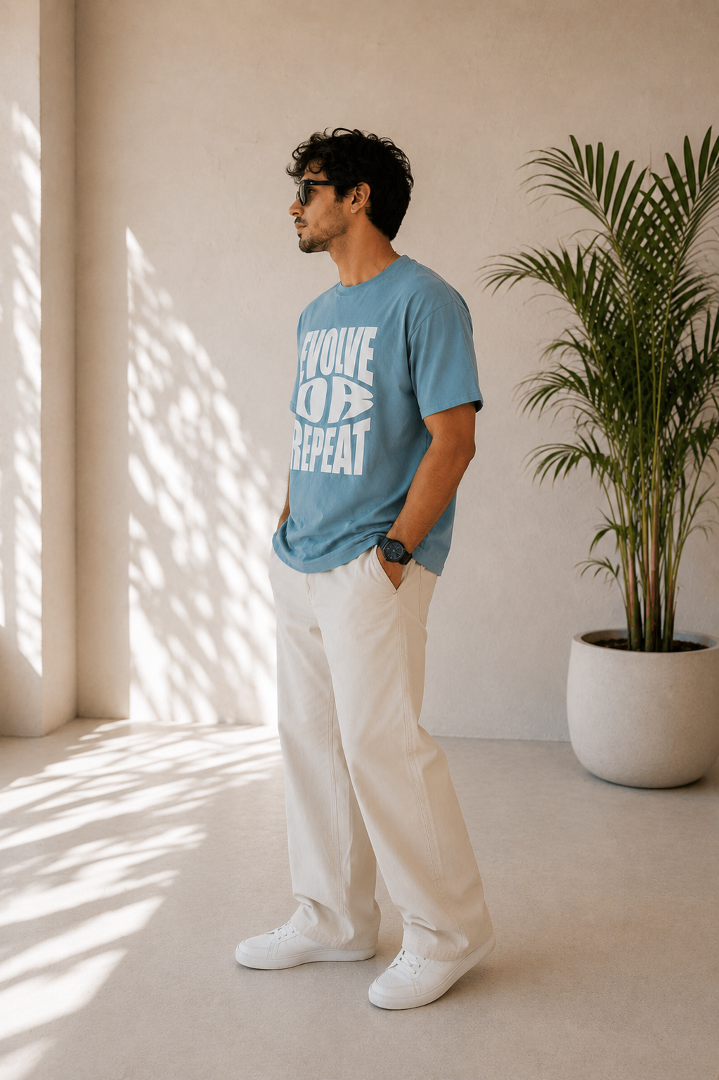 Ofstich oversized cotton T-shirt round neck