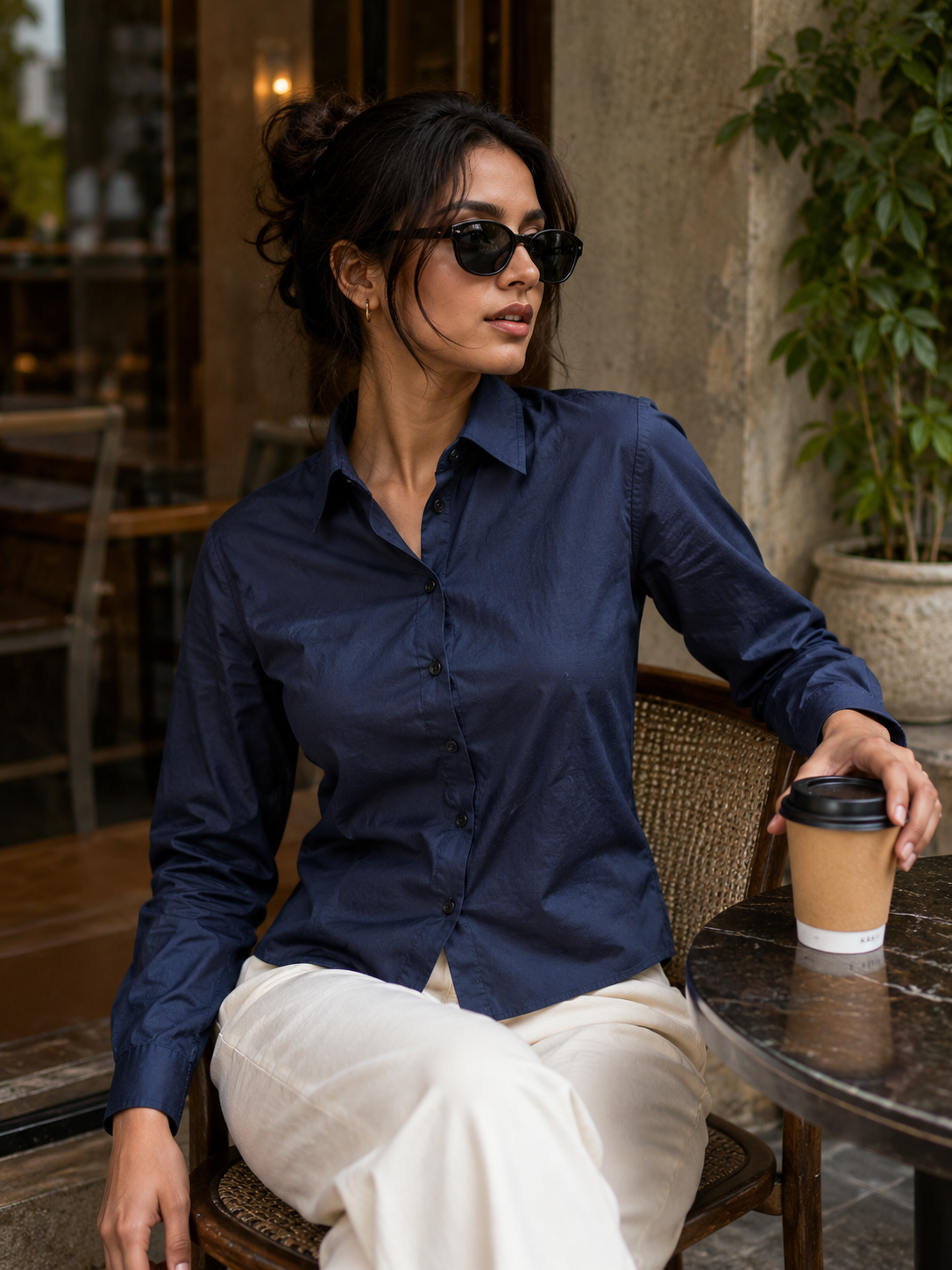 WOMEN'S PREMIUM 100% COTTON SATIN SHIRT