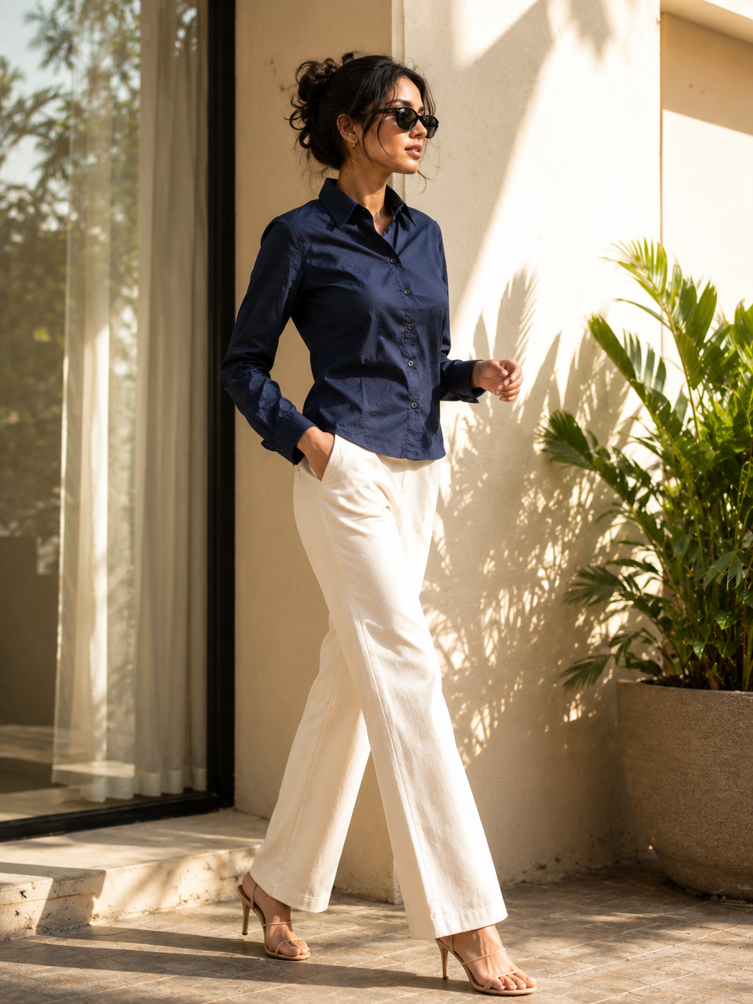 WOMEN'S PREMIUM 100% COTTON SATIN SHIRT
